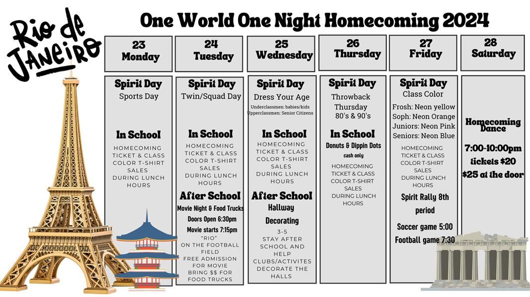 Homecoming Calendar
